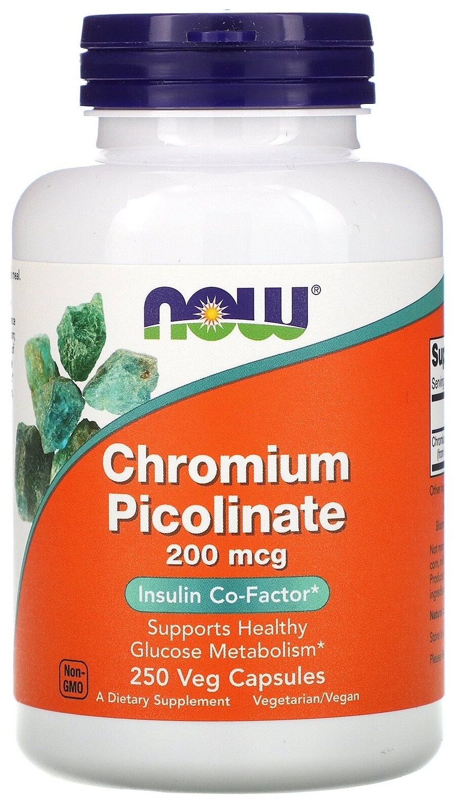 Капсулы NOW Chromium Picolinate, 190 г, 200 мкг, 250 шт.