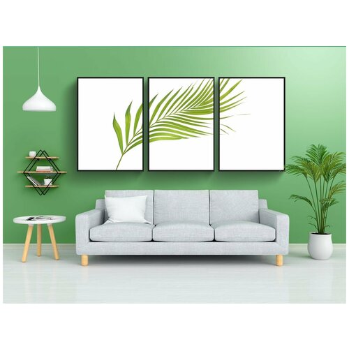 фото Набор модулных постеров для интерьера "ладонь, лист, листья" 60x90 см. в тубусе, без рамки lotsprints
