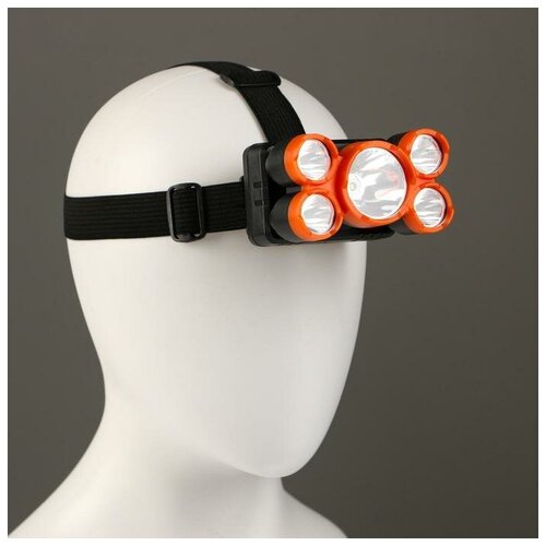 фото Фонарь налобный аккумуляторный 5 вт, 5 led, 800 мач, 4 режима mikimarket