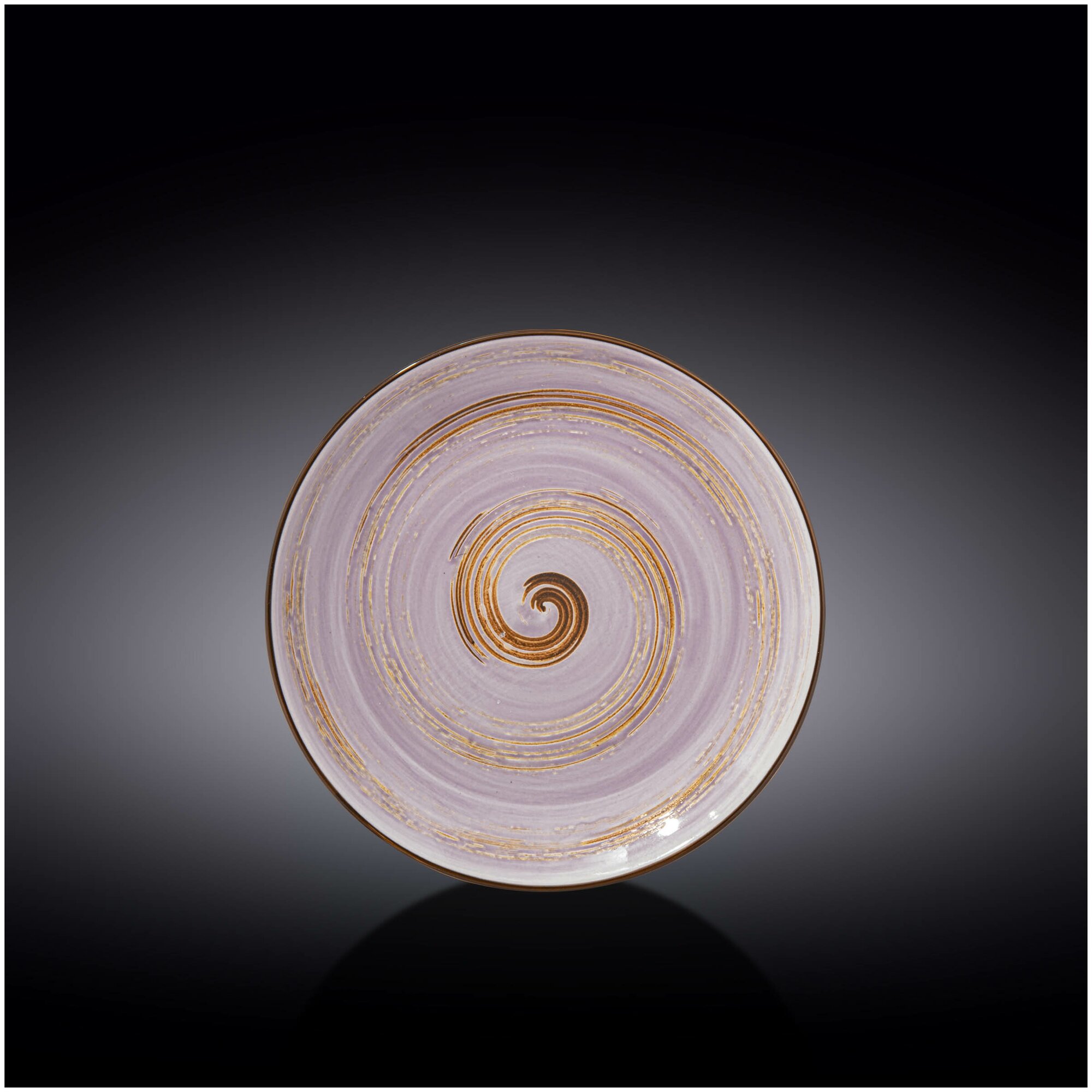 Тарелка десертная Wilmax, Фарфор, круглая, 20,5 см, лавандовый цвет, коллекция Spiral (WL-669712/A)