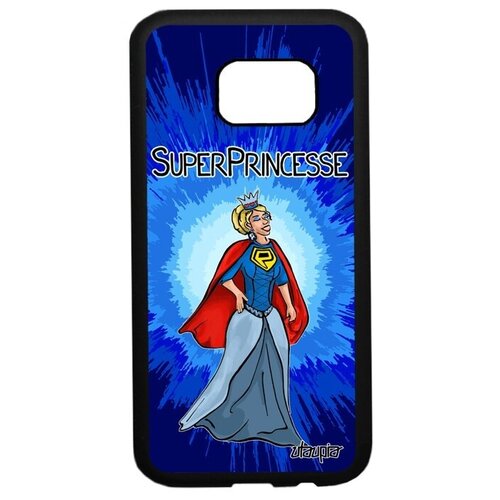 фото Защитный чехол на мобильный // galaxy s7 // "суперпринцесса" рисунок комичный, utaupia, синий