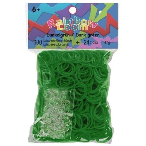 фото Резинки для плетения браслетов rainbow loom темно- зеленые, dark green (b0012)