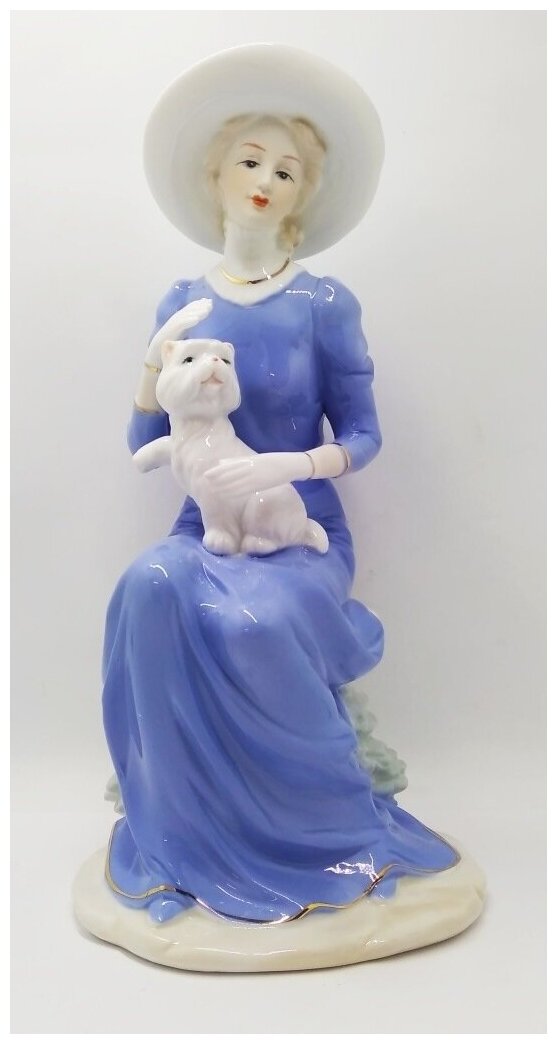 фото Статуэтка фигурка Дама 25см девушка, фарфор для интерьера, сувениры и подарки, декор для дома, фигурки коллекционные