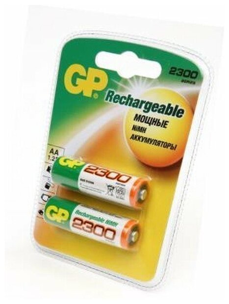 Аккумулятор GP AA2300mAh/2BL (аа/ 2шт в блистере) (GP 230AAHC-UC2) .