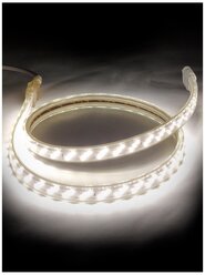 Светодиодная лента SMD 2835, 180 LED, 220 В, 9.6 Вт, IP67, теплый белый (3000 К), 5 м