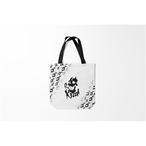 фото Сумка-шоппер / 40х40 см / аниме / jojo bizarre adventure killer queen черная на белом burnettie