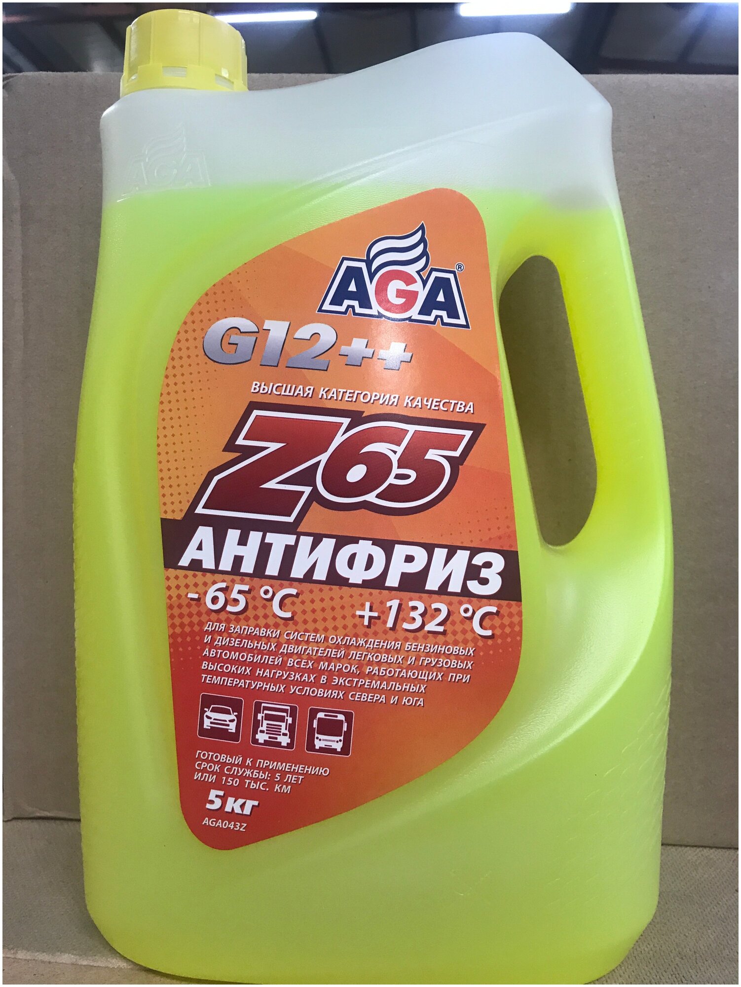 AGA AGA043Z Антифриз, готовый к применению, желтый, -65С, 5 кг, G-12++, AGA-Z65 - фотография № 18