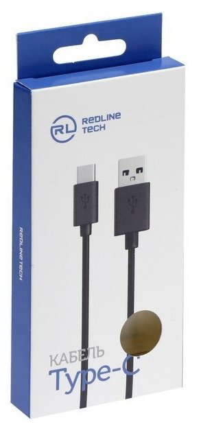 Дата-кабель Red Line USB - Type-C, 2А, черный УТ000028605 - фото №6