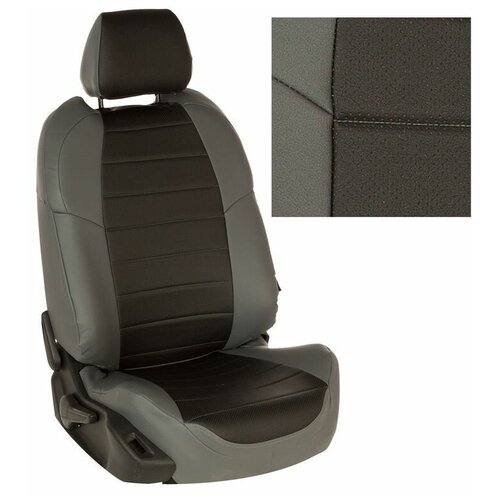 фото Чехлы nissan juke 1 2010-2019 экокожа серый, черный автопилот ni-zhk-zh10-seche-e