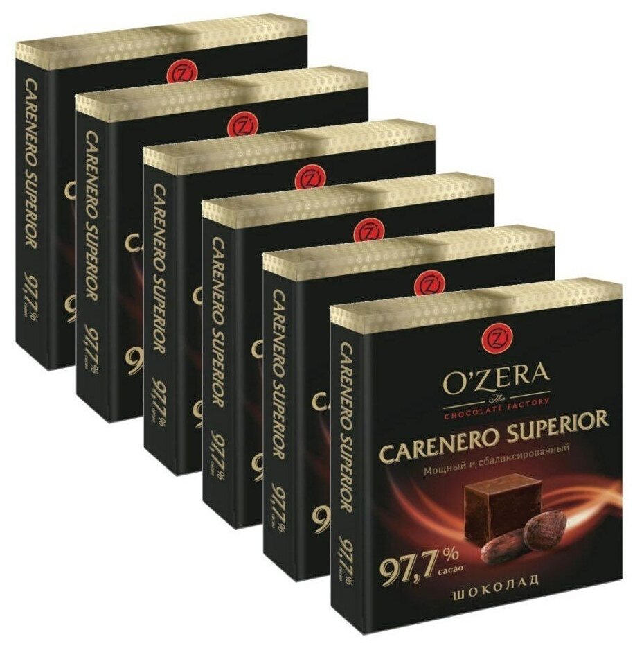 OZera шоколад горький Carenero Superior содержание какао 977% 90 г*6 штук