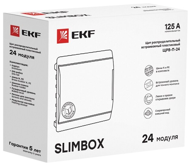 Щит распределительный встраиваемый EKF Proxima SlimBox ЩРВ-П-24 24 модуля IP41 пластик - фото №4