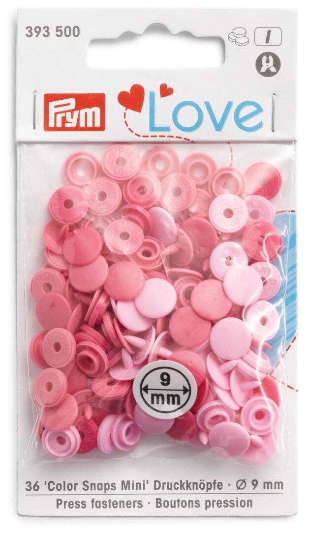 Кнопки Color Snaps Mini PrymLove, розовый цв, 36шт Prym