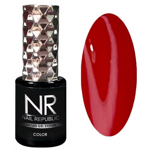 Nail Republic гель-лак для ногтей Color, 10 мл, 10 г, 206 рубиново-красный nail republic гель лак для ногтей color 10 мл 10 г 206 рубиново красный