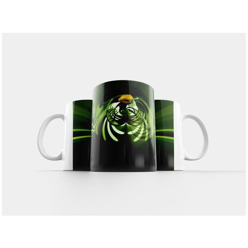 фото Кружка "аннотация, изобразительное искусство, зеленый" 320 мл lotsprints