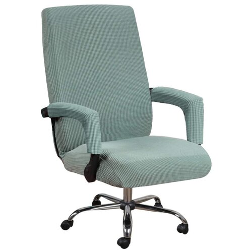 Чехол на стул, компьютерное кресло Crocus-Life B4-LightGreen, размер M, цвет: светло-зеленый