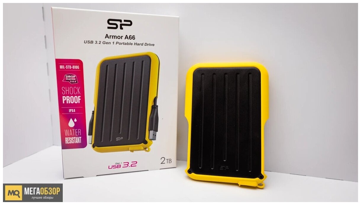 Внешний жесткий диск 2.5'' Silicon Power Armor A66, 2 TB, USB 3.2, жёлтый - фото №2