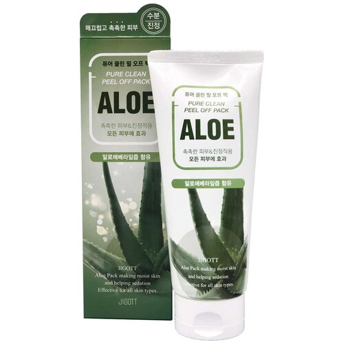 Jigott маска-пленка на основе экстракта алоэ Aloe Pure Clean Peel Off Pack, 180 мл jigott маска плёнка для лица на основе экстракта алоэ aloe pure clean peel off pack