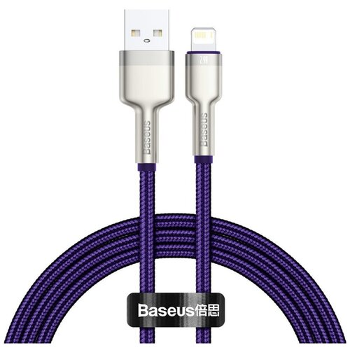 Кабель Baseus Cafule Series Metal Data Cable USB to Lightning 2.4A 1m Purple (CALJK-A05) кабель для айфона baseus cafule series metal data cable usb to lightning 2 4a 2m white caljk b01