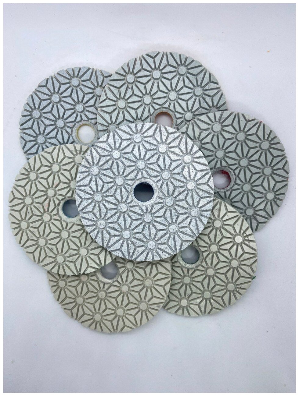Алмазные гибкие диски (черепашка )для полировки камня "Ромашка" 7-шаговые D100мм №1500 - фотография № 3