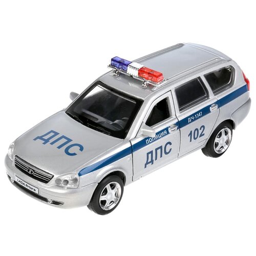 Купить Игрушки Технопарк Машина металл свет-звук LADA PRIORA полиция 12 см, двер, багаж, серебр, кор. Технопарк, серебристый, male