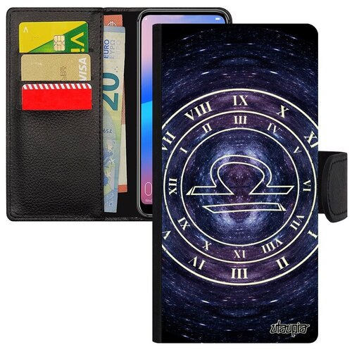 фото Модный чехол-книжка на телефон // xiaomi redmi 6a // "зодиак весы" галактика астрологический, utaupia, синий