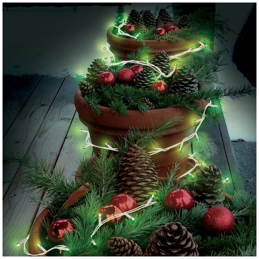 Электрогирлянда B&H BH0121-B, 10 м, 100 ламп, синий/прозрачный провод — фото 1