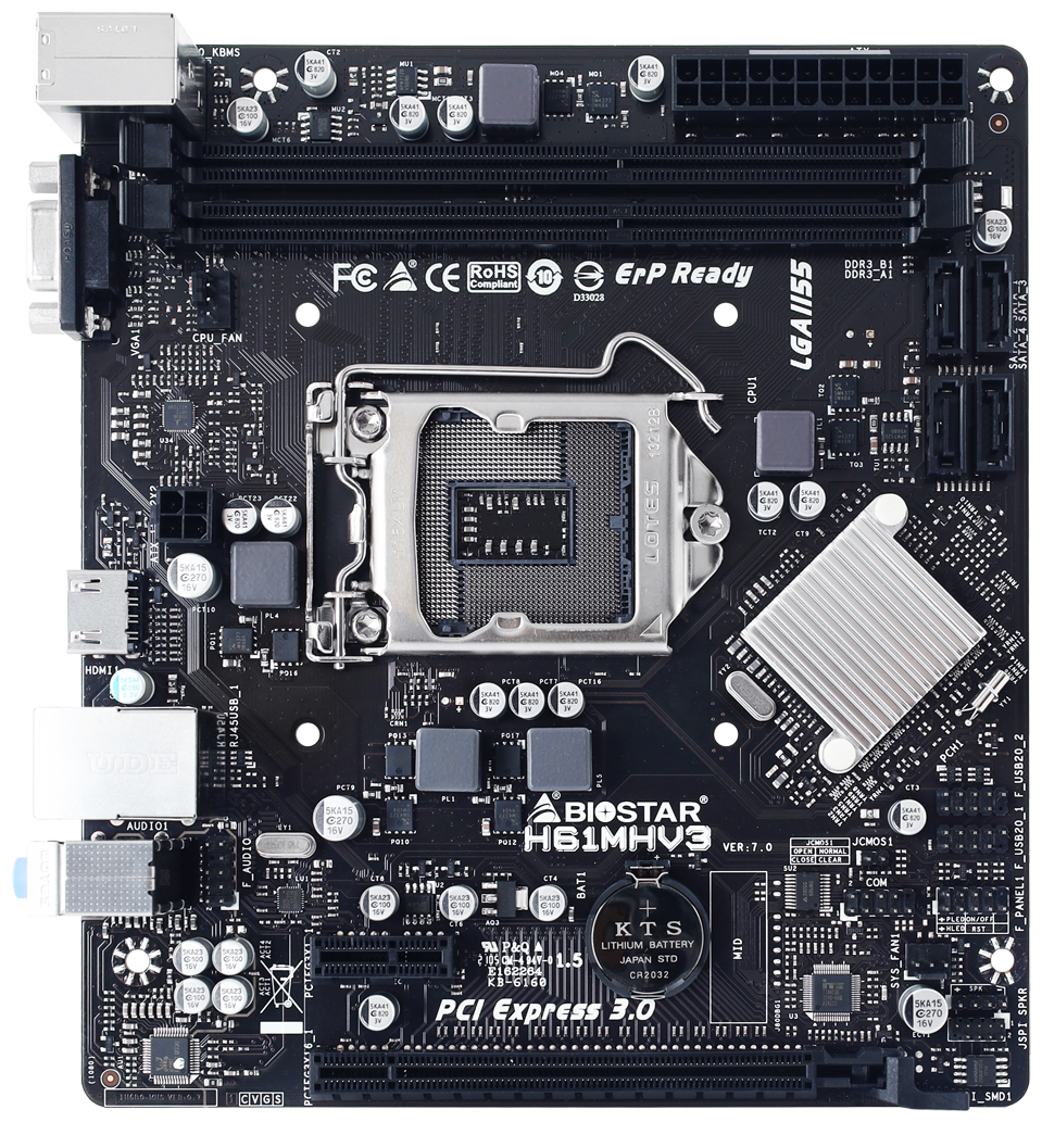 Материнская плата BIOSTAR H61MHV3 (LGA1155, mATX)