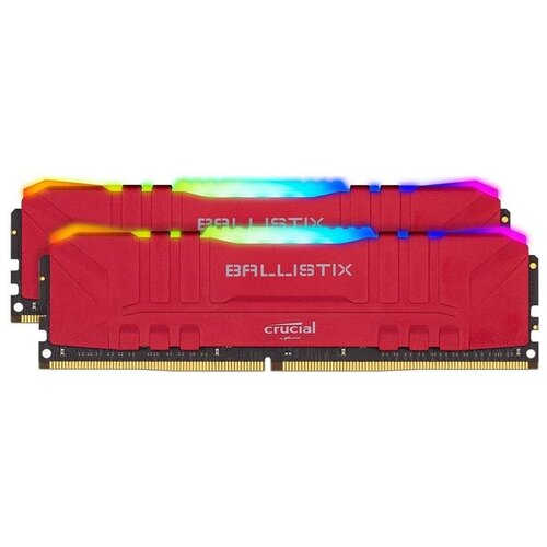 фото Модуль памяти crucial ballistix rgb gaming ddr4 общий объём памяти 32гб module capacity 16гб количество 2 3600 мгц множитель частоты шины 16 1.35 в rgb красный bl2k16g36c16u4rl