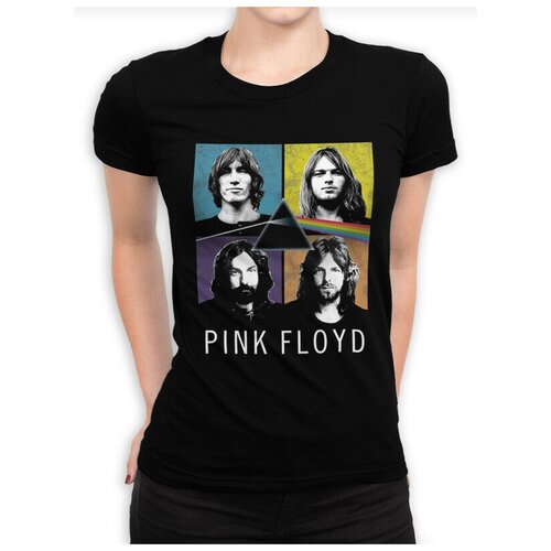 Футболка Design Heroes Pink Floyd - Пинк Флойд Женская Черная 3XL