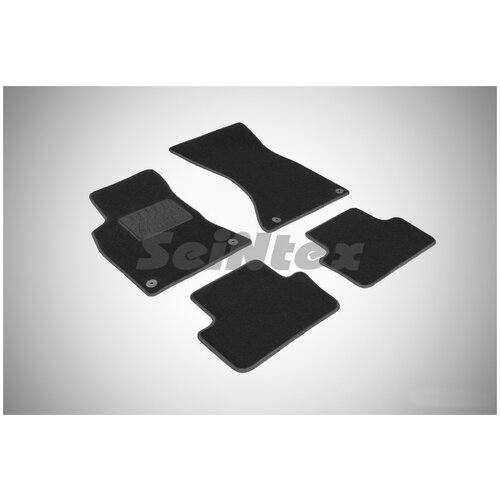 Ворсовые LUX коврики в салон Seintex для Audi A4 (B9) 2015-2020 (черные, 89629)