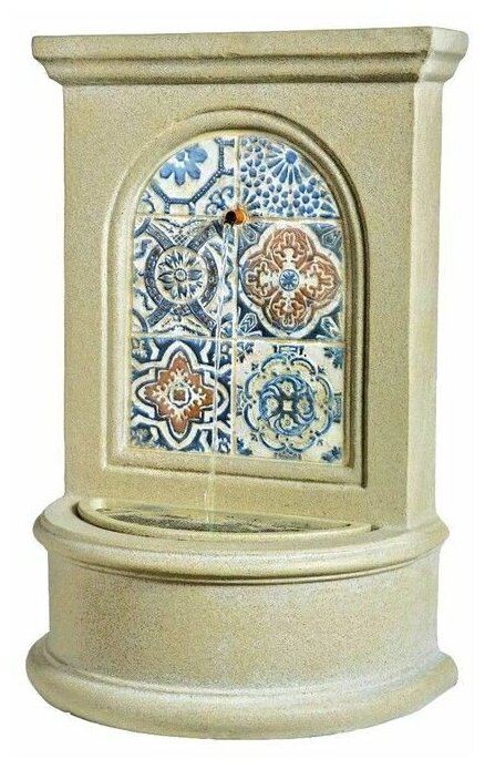 Декоративный садовый фонтан с мозаикой туллия, искусственный камень, 54х36 см, Kaemingk (Lumineo) 892938