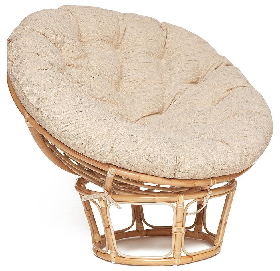 Кресло "PAPASAN ECO" P115-1/SP STD / c подушкой, ремешками / Natural (натуральный), ткань Старт