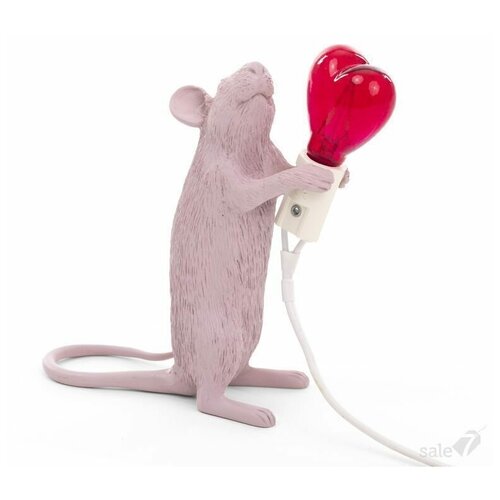 Светильник декоративный Seletti Mouse Lamp Love Edition, розовый, красный