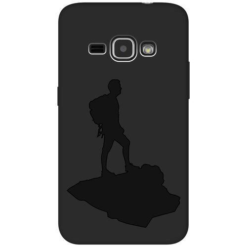 Матовый чехол Trekking для Samsung Galaxy J1 (2016) / Самсунг Джей 1 2016 с эффектом блика черный