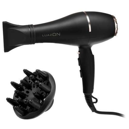 Фен для волос Luazon Home LF-30 2000 Вт 2 температурных режима 3 насадки черный 388300₽