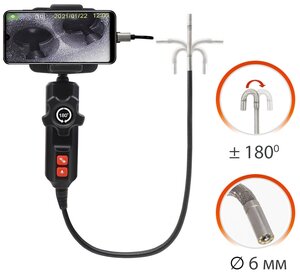 Фото Видеоэндоскоп управляемый USB, 1Мп, 1280x720, 0.8м, 6мм, 360° iCartool IC-V201