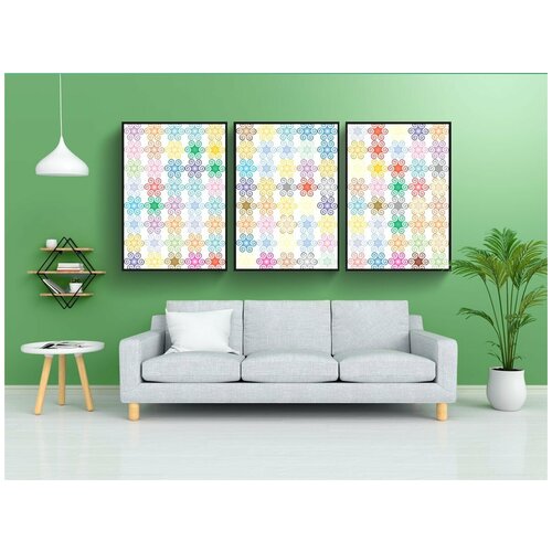 фото Набор модулных постеров для интерьера "задний план, обои на стену, спирали" 60x90 см. в тубусе, без рамки lotsprints