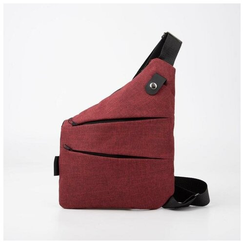 фото Сумка-слинг, отдел на молнии, 3 наружных кармана, цвет бордовый yandex market