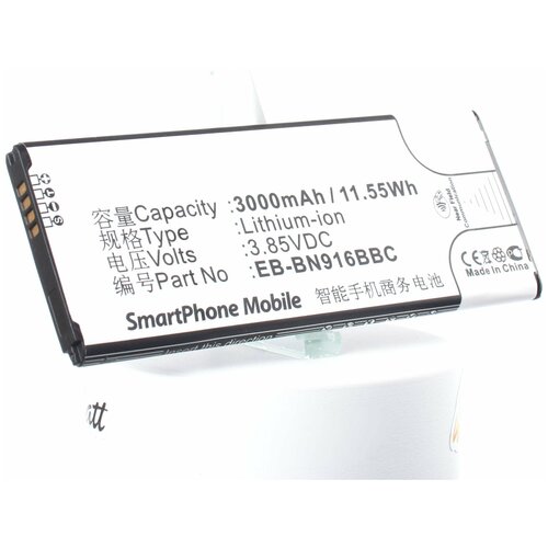 Аккумулятор iBatt iB-B1-M1132 3000mAh для Samsung EB-BN916BBC аккумулятор ibatt ib b1 m2980 3000mah для xiaomi bm35