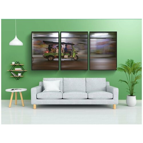 фото Набор модулных постеров для интерьера "тут тук, таиланд, транспорт" 60x90 см. в тубусе, без рамки lotsprints