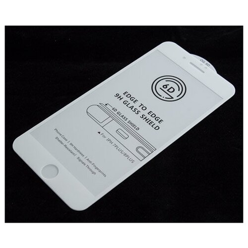 Защитное стекло 9H Black для iPhone 7+/8+ белое т/у