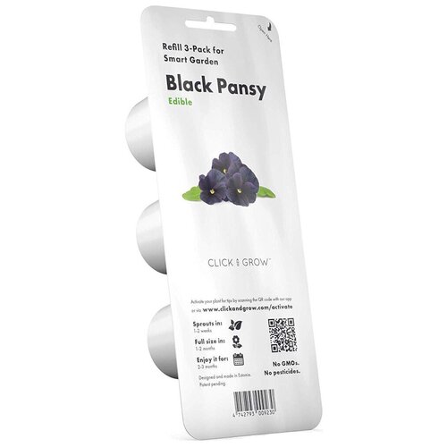 Набор картриджей для умного сада Click and Grow Refill 3-Pack Чёрные Анютины глазки (Black Pansy)