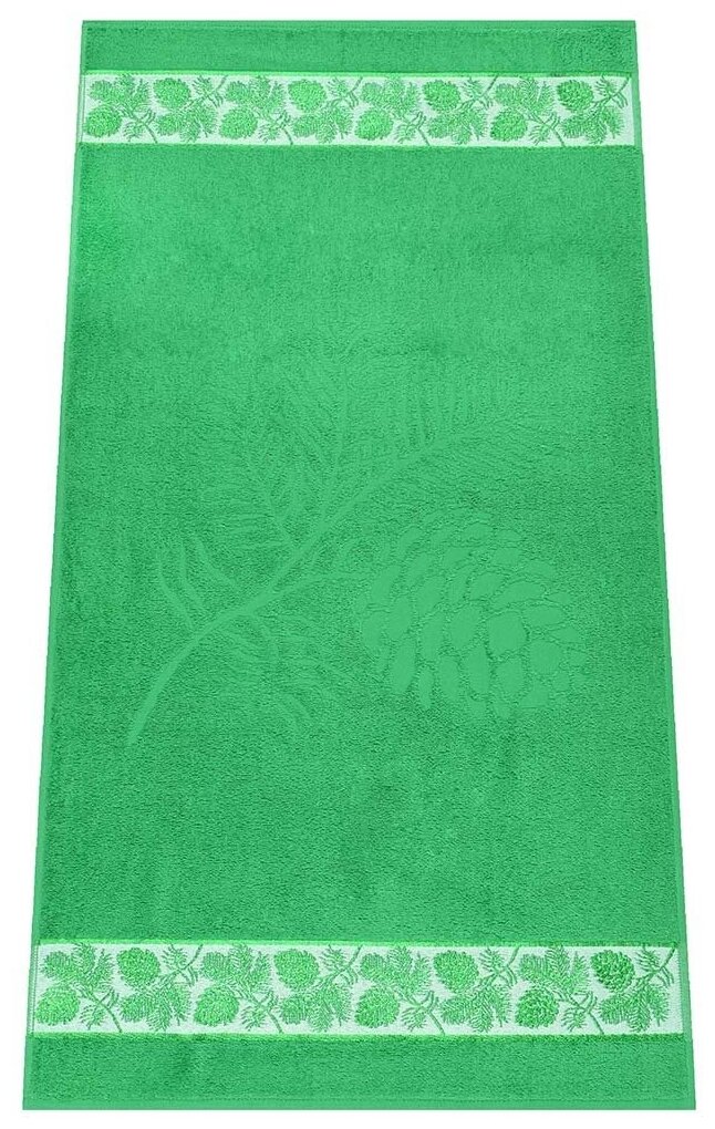 Полотенце Alena Alenkina махровое банное 50х90 "кедровое" зеленый - фотография № 1