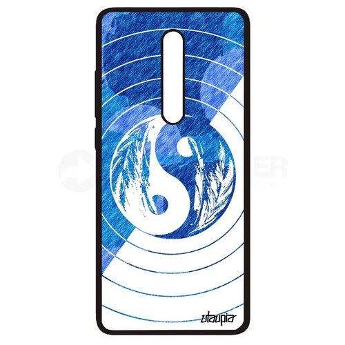 фото Красивый чехол на телефон // xiaomi redmi k20 // "инь и ян" черное и белое буддизм, utaupia, голубой