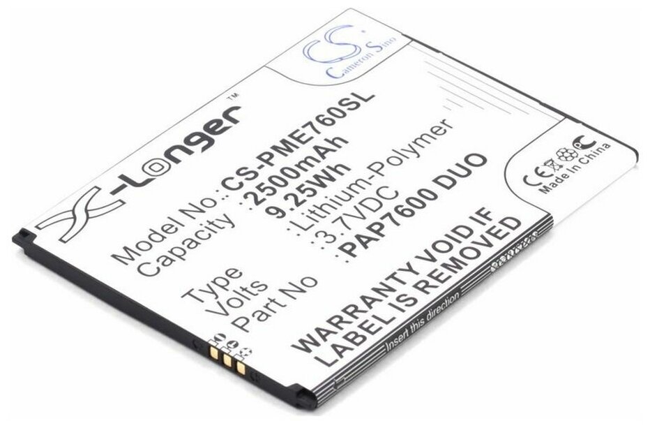 Аккумулятор CameronSino CS-PME760SL для Prestigio MultiPhone 7600 Duo