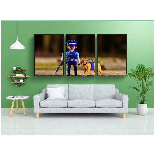 фото Набор модулных постеров для интерьера "полиция, собака, кинолог" 60x90 см. в тубусе, без рамки lotsprints