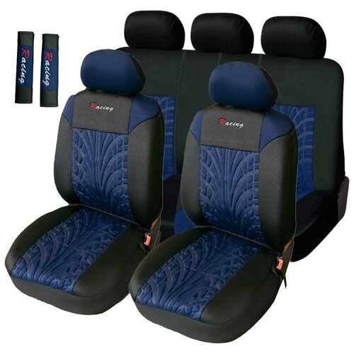 Авточехлы универсальные комплект с оплеткой на руль 