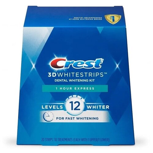 Crest отбеливающие полоски 3D White 1-Hour Express, 35 г