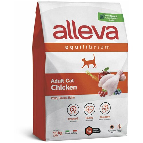 Корм Alleva Equilibrium Adult Cat Chicken для взрослых кошек, курица, 400 г