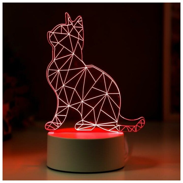 Светильник "Кот сидя" LED RGB от сети 4814584 - фотография № 3